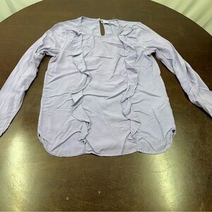 Old Navy Lavender Ruffle-Front Long Sleeve Blouse
